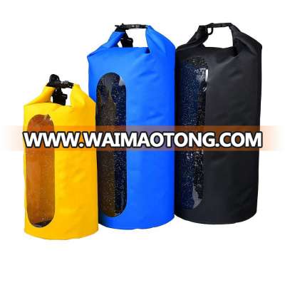 With Transparent Pocket Outdoor Sports 500D PVC Waterproof Beach Dry Bag