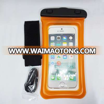 High Quality Universal IPX8 PVC Floating Waterproof Phone Pouch With Armband